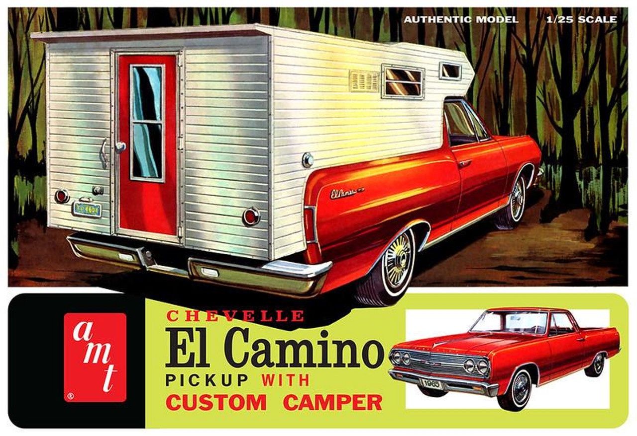 AMT 1/25 1965 Chevelle El Camino Pickup w/Custom Camper 1364
