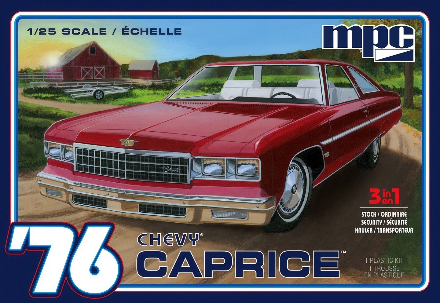 MPC 1/25 '76 Chevy Caprice with Trailer 963