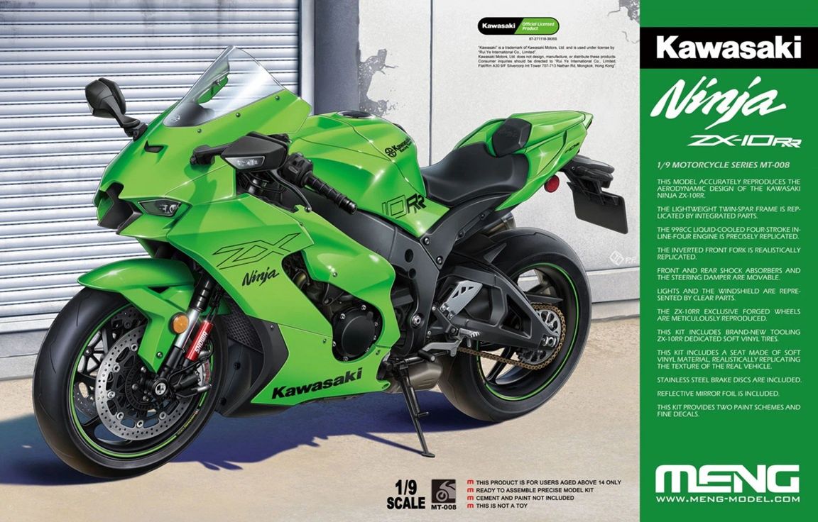 Meng 1/9 Kawasaki Ninja ZX-10RR MT-008