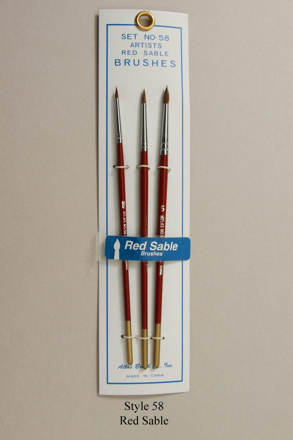 Atlas Brush Set #58 3pc Red Sable Size 1,3,5