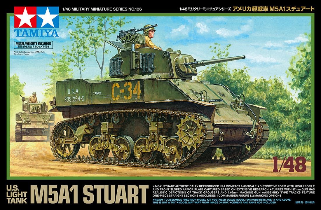 Tamiya 1/48 U.S. Light Tank M5A1 Stuart 32606