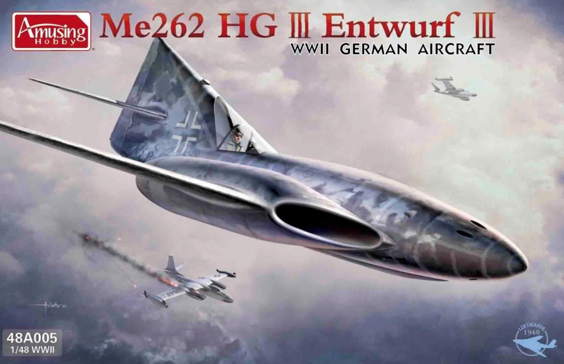 Amusing Hobby 1/48 Me 262 HG III Entwurf III WWII German Aircraft 48A005