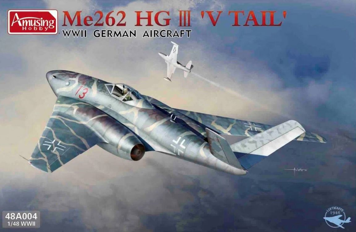 Amusing Hobby 1/48 Me 262 HG III "V Tail" WWII German Aircraft 48A004