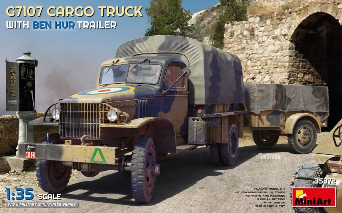 MiniArt 1/35 G7107 1.5t 4x4 Cargo Truck with Ben Hur Trailer 35372