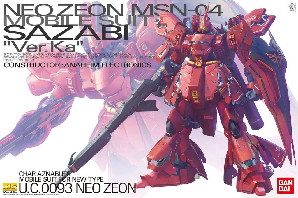 Bandai 1/100 MG #175 Neo Zeon MSN-04 Mobile Suit Sazabi "Ver. Ka" 5055457