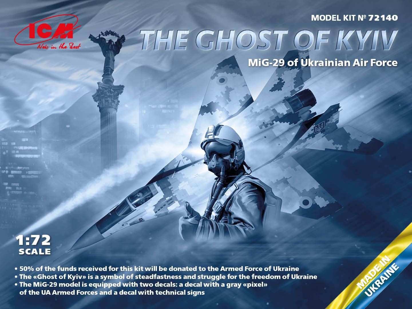 ICM 1/72 "The Ghost of Kyiv" MiG-29 of Ukrainian Air Force 72140