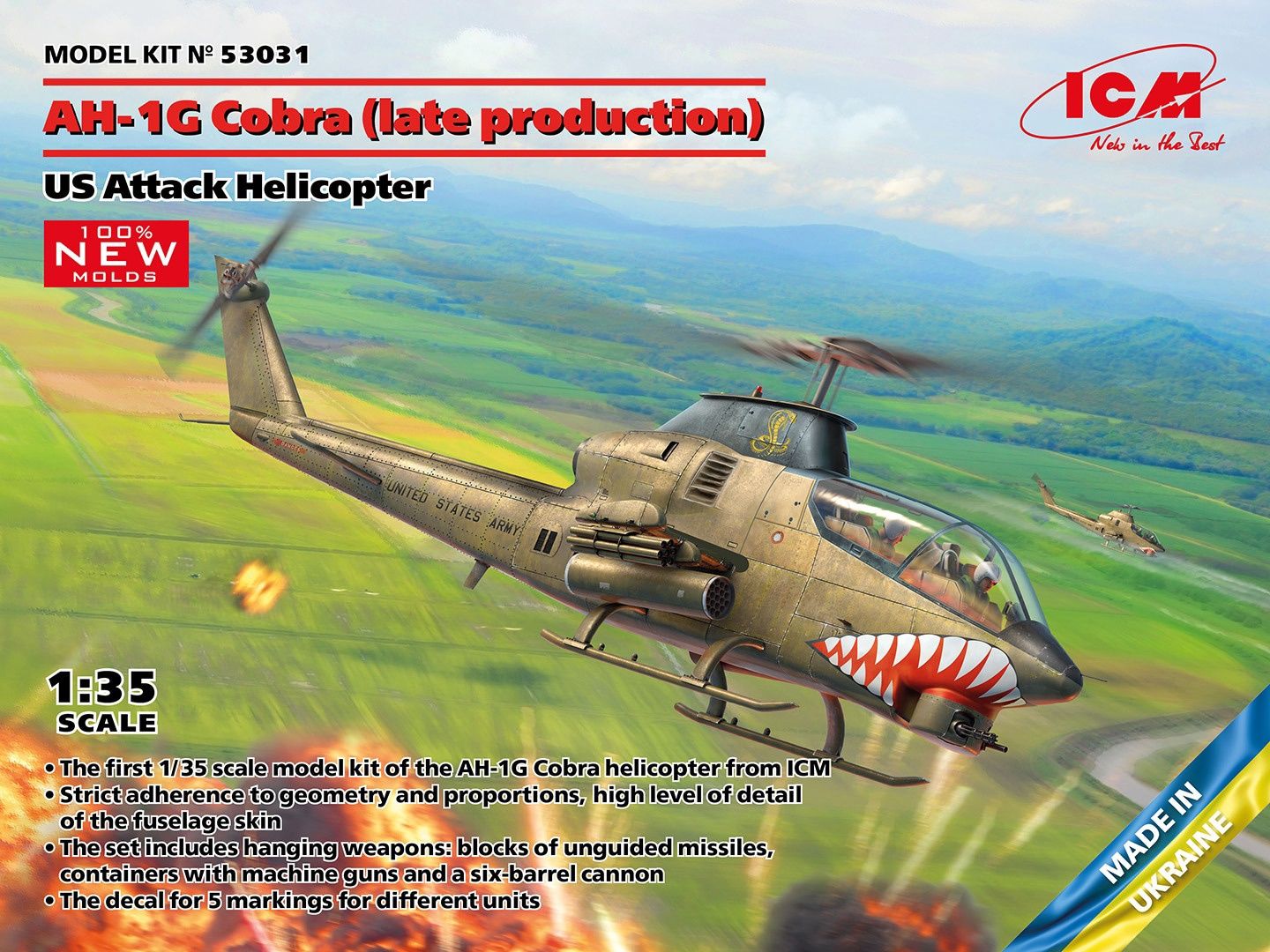 ICM 1/35 AH-1G Cobra (Late Production) US Attack Helicopter 53031