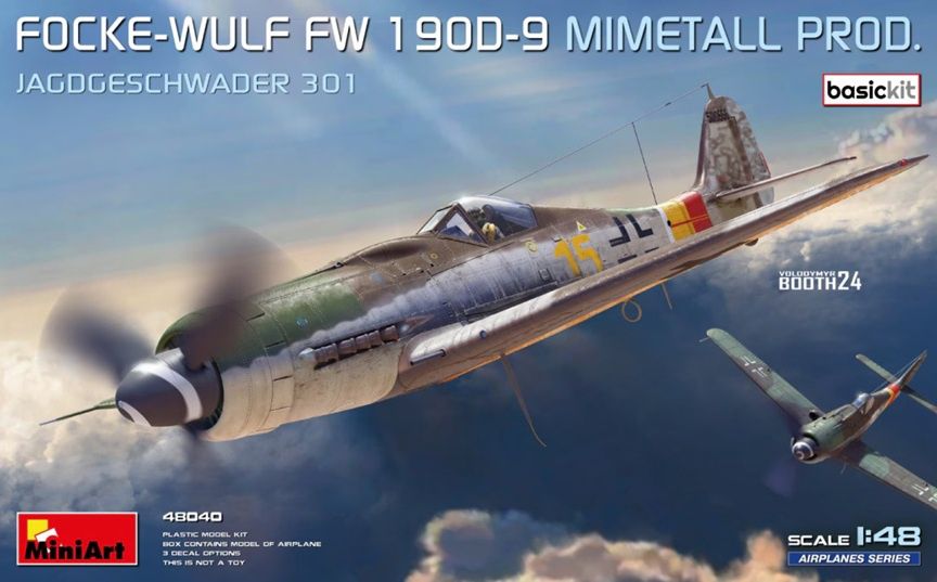 MiniArt 1/48 Focke-Wulf FW-190D-9 Mimetall Prod. JG 301 Basic Kit 48040