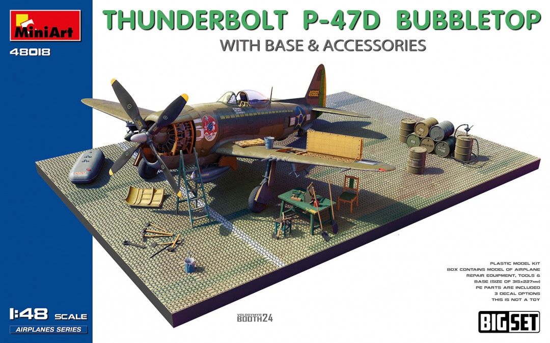 MiniArt 1/48 P-47D Thunderbolt Bubbletop With Base and Accessories 48018