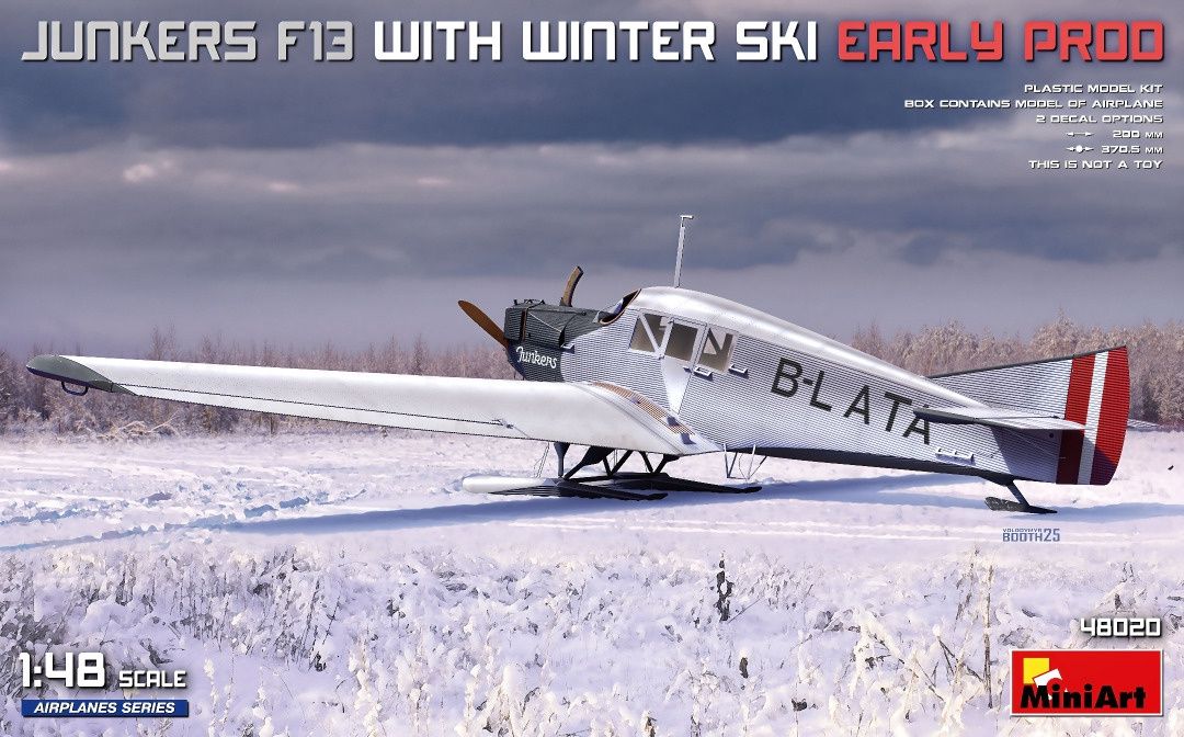 MiniArt 1/48 Junkers F13 with Winter Ski Early Prod 48020