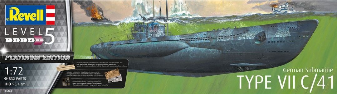 Revell Germany 1/72 German Submarine Type VII C/41 Platinum Edition 05163