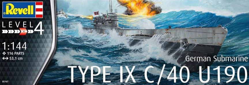 Revell Germany 1/144 German Submarine Type IX U190 05167
