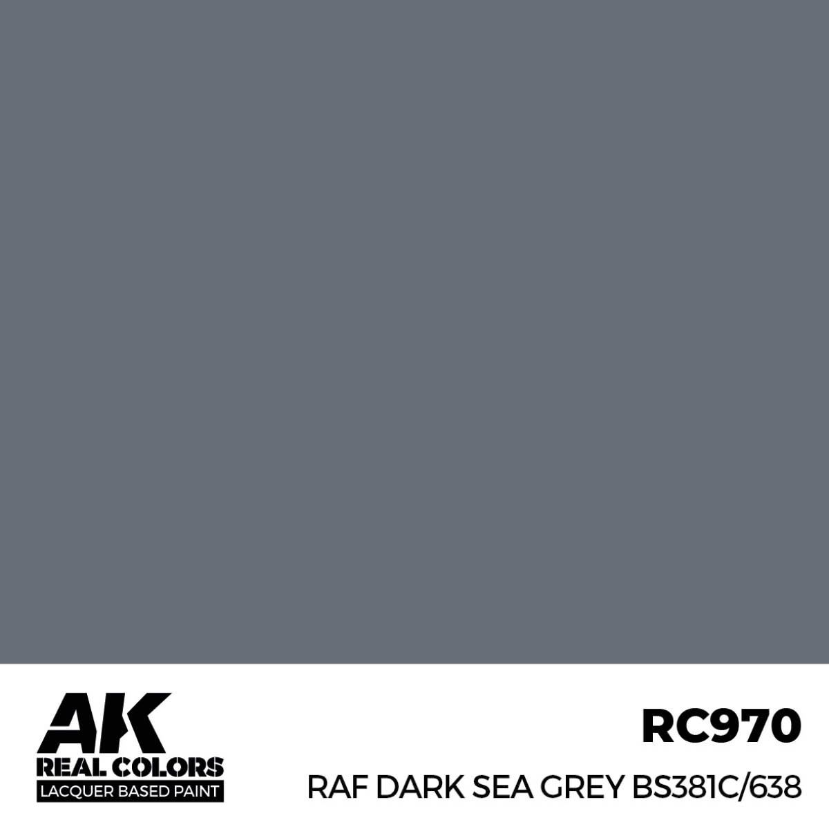 AK Interactive Real Colors RAF Dark Sea Grey BS381C/638 17 ml. RC970