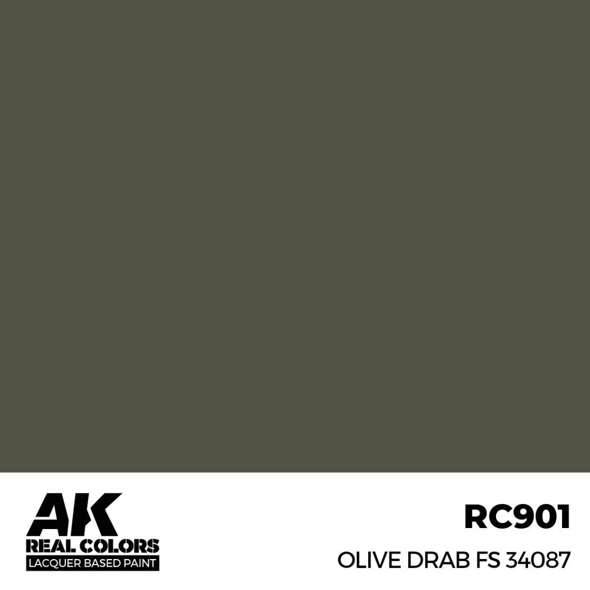 AK Interactive Real Colors Olive Drab FS 34087 17 ml. RC901