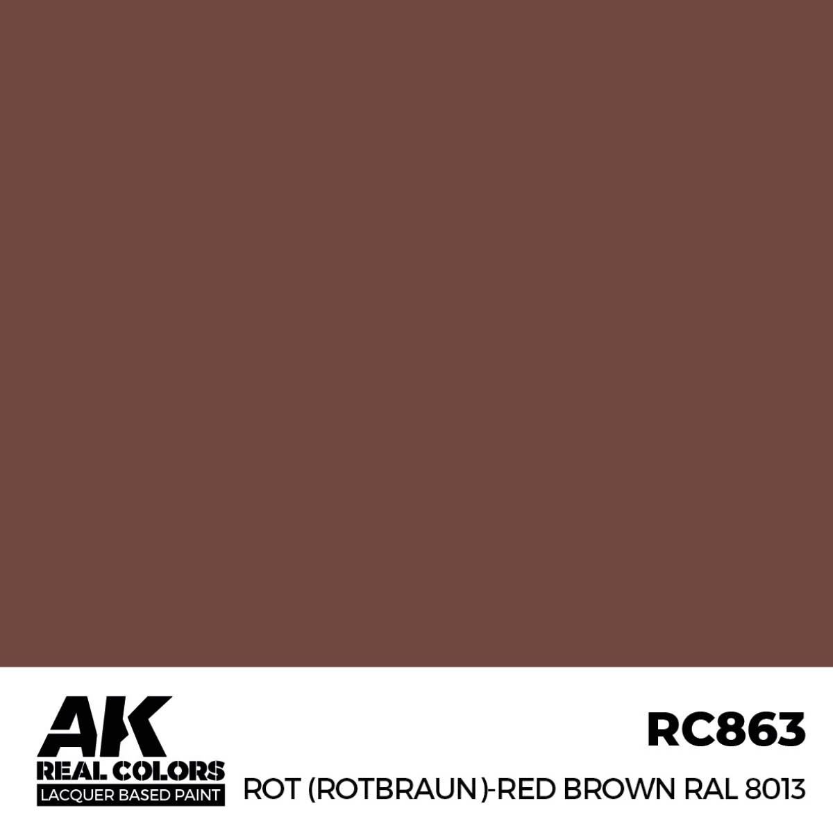 AK Interactive Real Colors Rot (Rotbraun)-Red Brown RAL 8013 17 ml. RC863