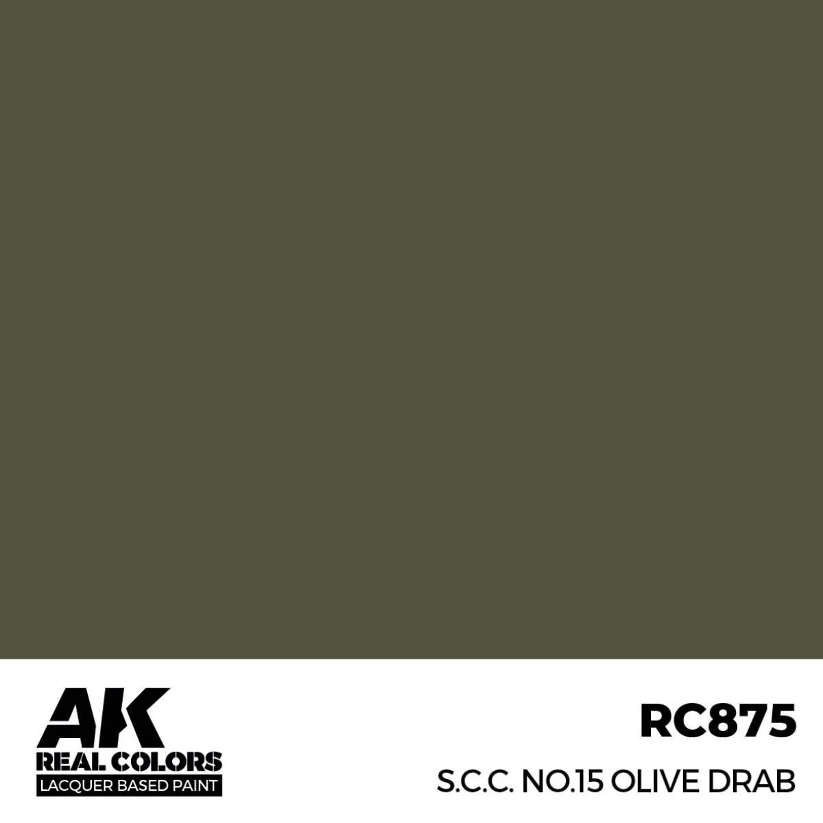 AK Interactive Real Colors S.C.C. No.15 Olive Drab 17 ml. RC875