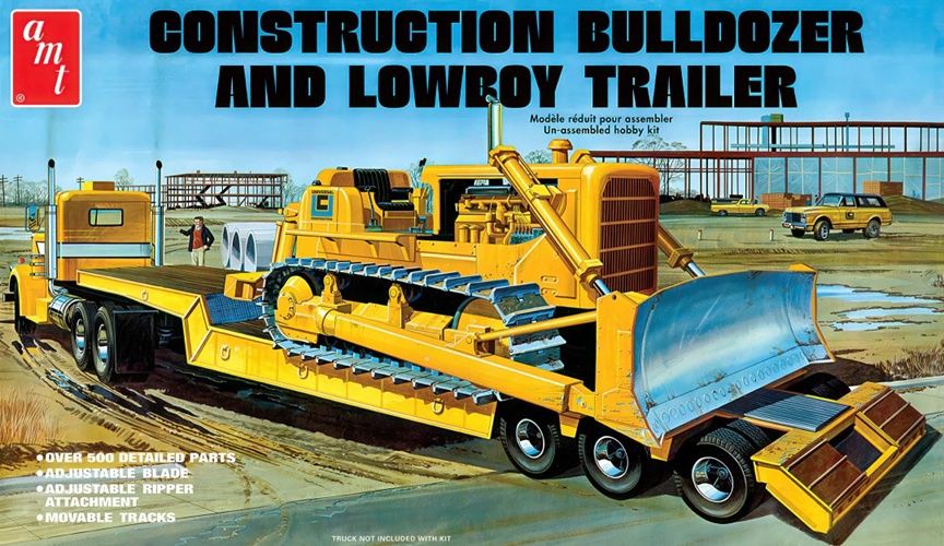 AMT 1/25 Construction Bulldozer and Lowboy Trailer 1218