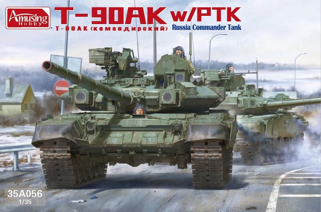 Amusing Hobby 1/35 T-90AK w/PTK Russia Commander Tank 35A056