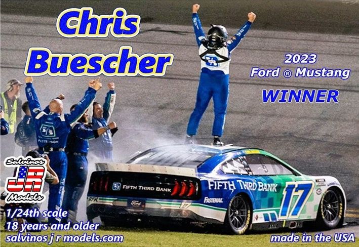 Salvinos JR 1/24 2023 Ford Mustang Winner Chris Buescher RFF2023CBD