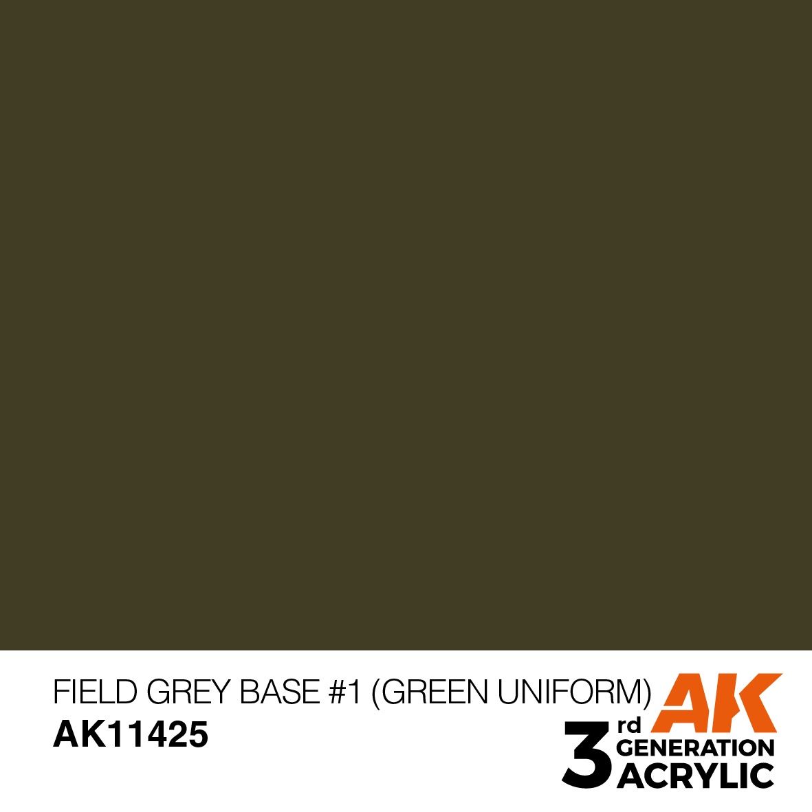 AK Interactive 3G Field Grey Base #1 (Green uniform) 11425