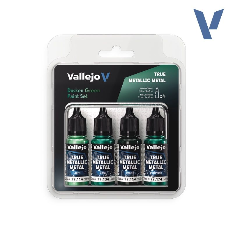 Vallejo True Metallic Dusken Green Paint Set 77257