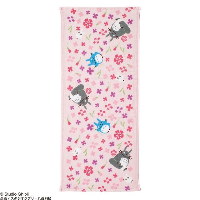 Marushin Face Towel "My Neighbor Totoro" - Flower (Pink) 53319