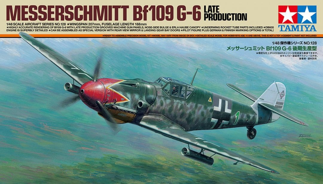 Tamiya 1/48 Messerschmitt Bf109 G-6 Late Model 61128
