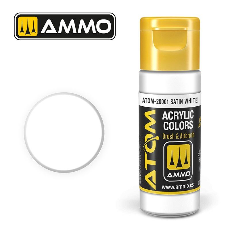 AMMO by Mig ATOM Satin White (FS17925) 20ml 20001