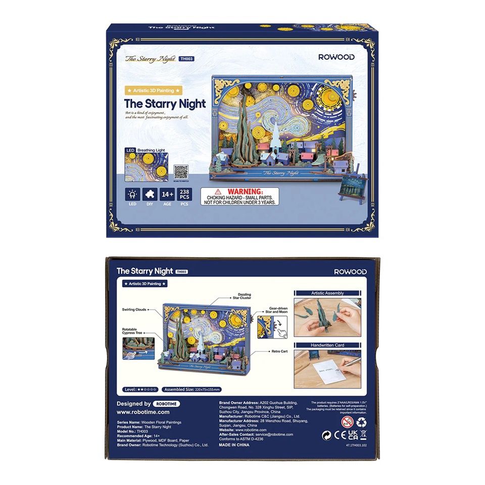 Rowood Wooden Floral Paintings The Starry Night TH003