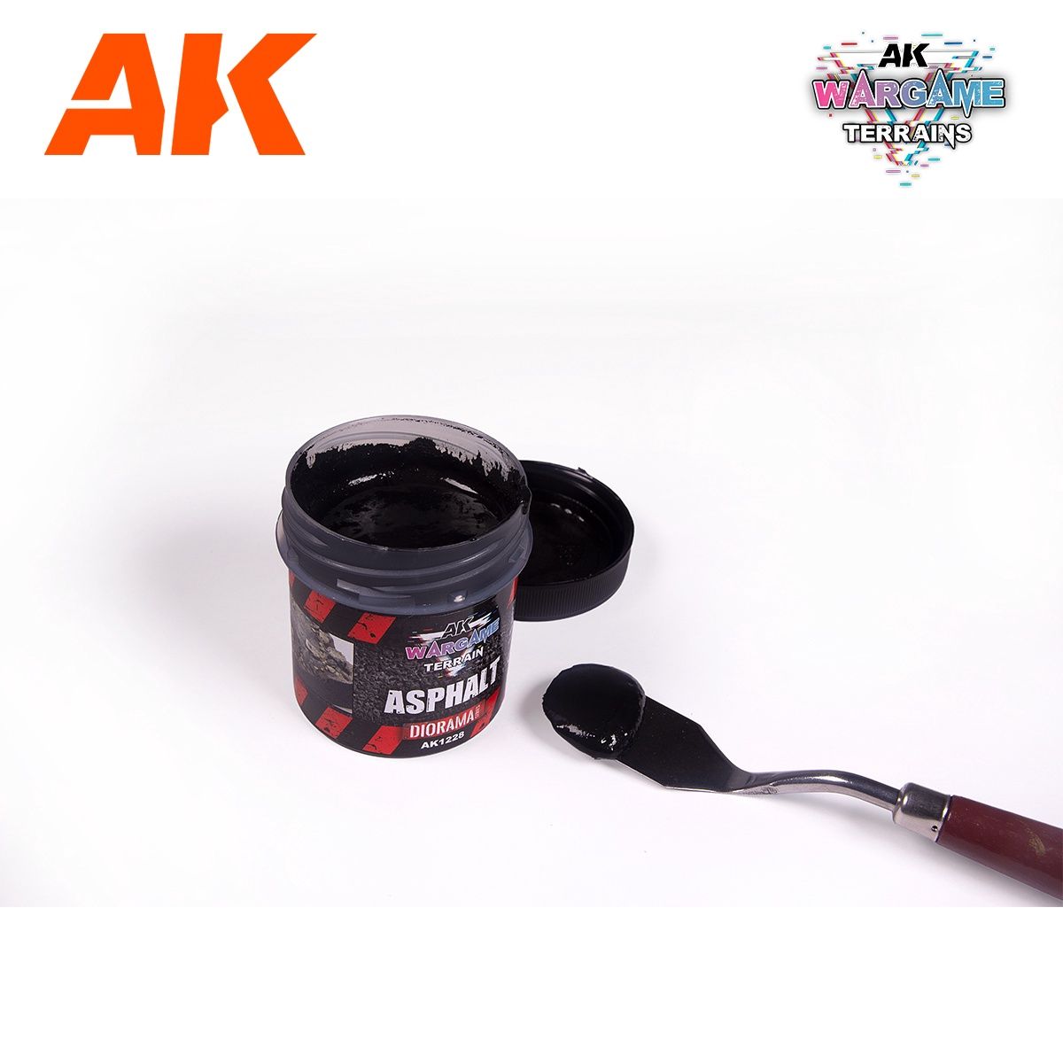 AK Interactive  Wargame Battle Ground Terrains Asphalt - 100ml (Acrylic) 1228