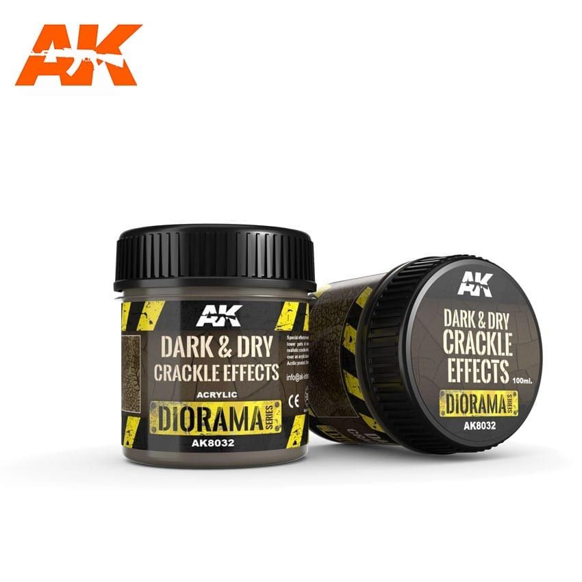 AK Interactive  Dark &amp; Dry Crackle Effects - 100ml (Acrylic) 8032