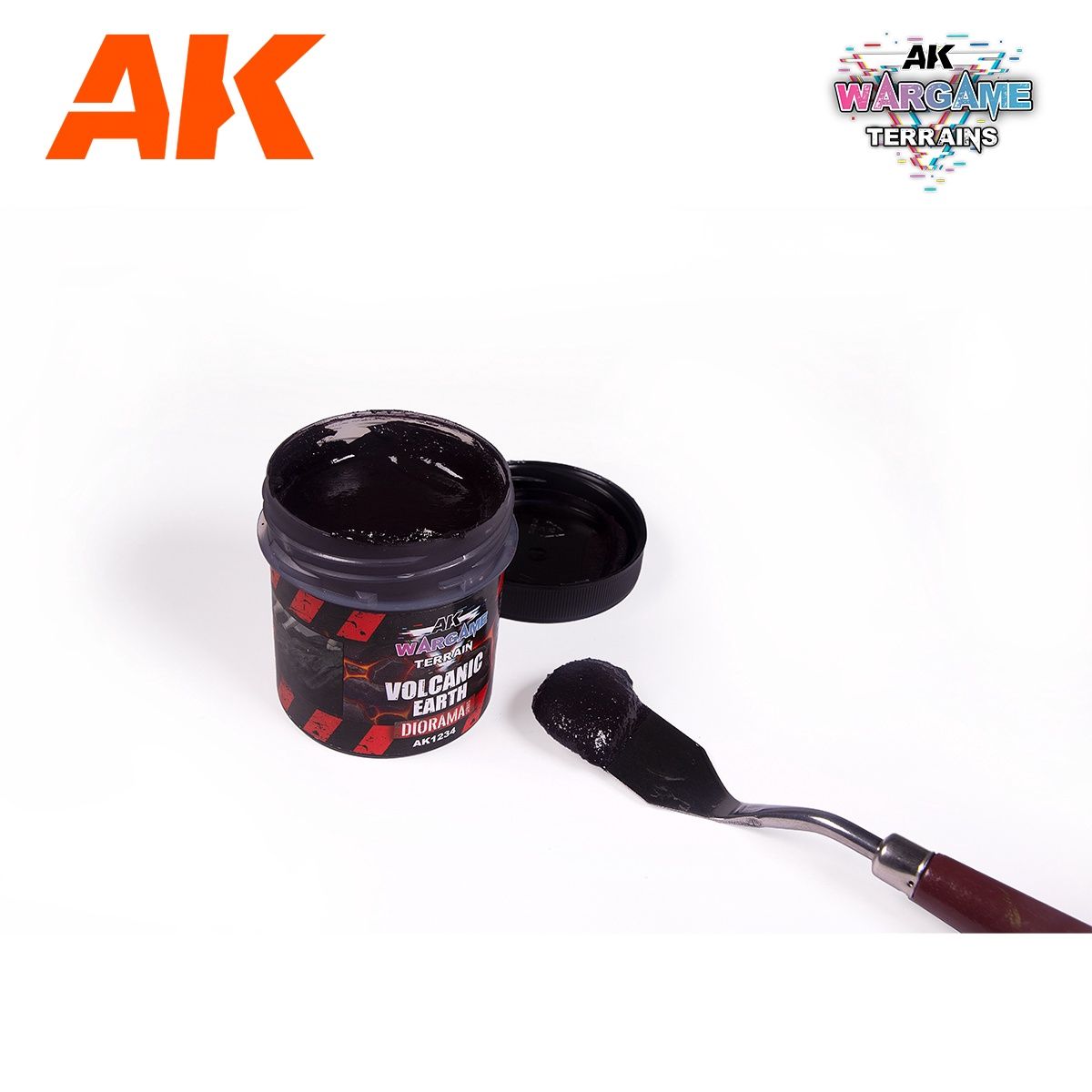 AK Interactive  Wargame Battle Ground Terrains Volcanic Earth - 100ml (Acrylic) 1234