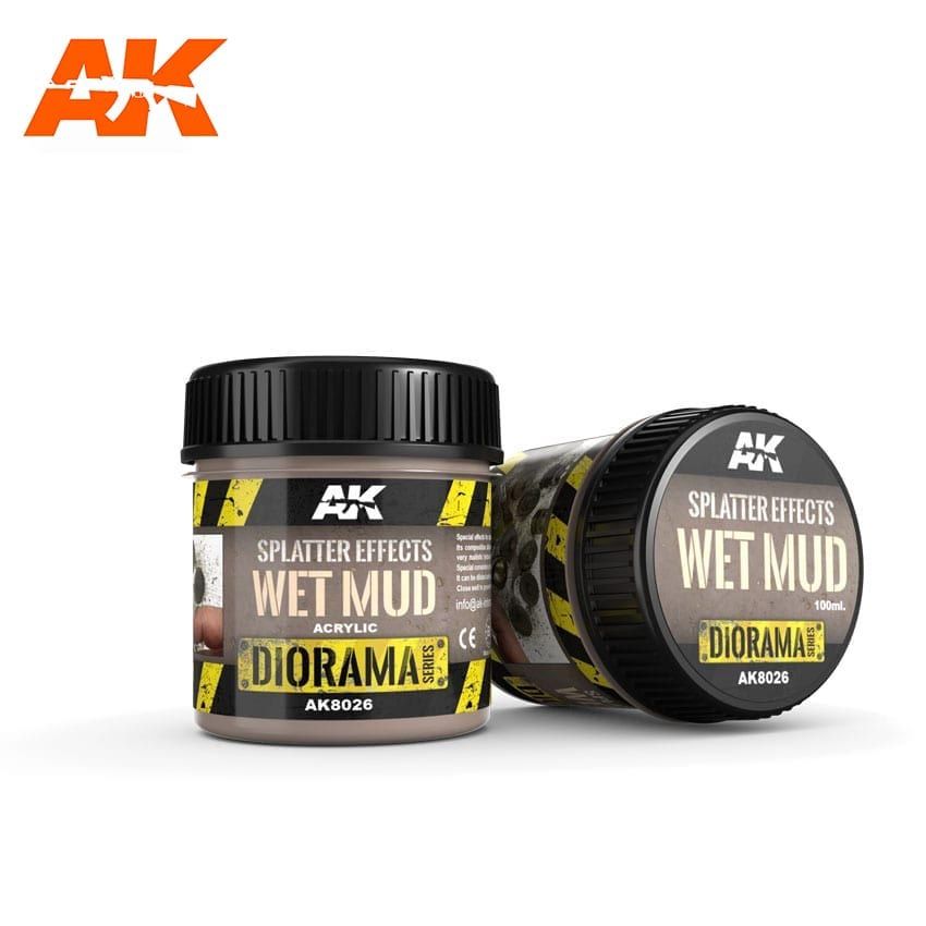 AK Interactive  Splatter Effects Wet Mud - 100ml - Base Product (Acrylic) 8026