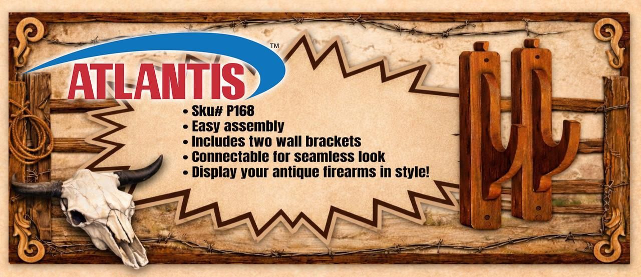 Atlantis 1/1 Rifle Rack Wall Mounts Bagged w/Header 168
