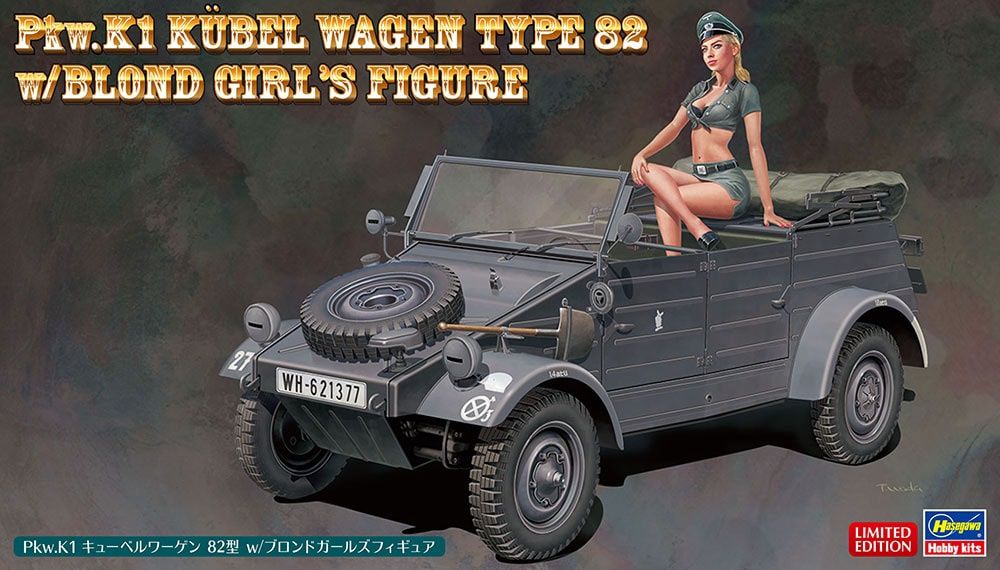 Hasegawa 1/24 Pkw.K1 Kübelwagen Type 82 w/Blond Girl's Figure 52253