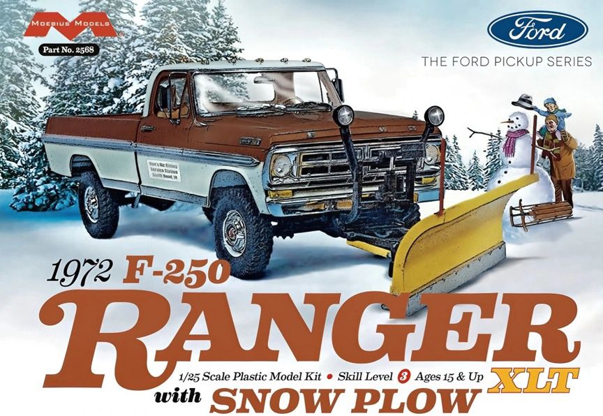 Moebius 1/25 1972 Ford F-250 Ranger XLT with Snow Plow 2568