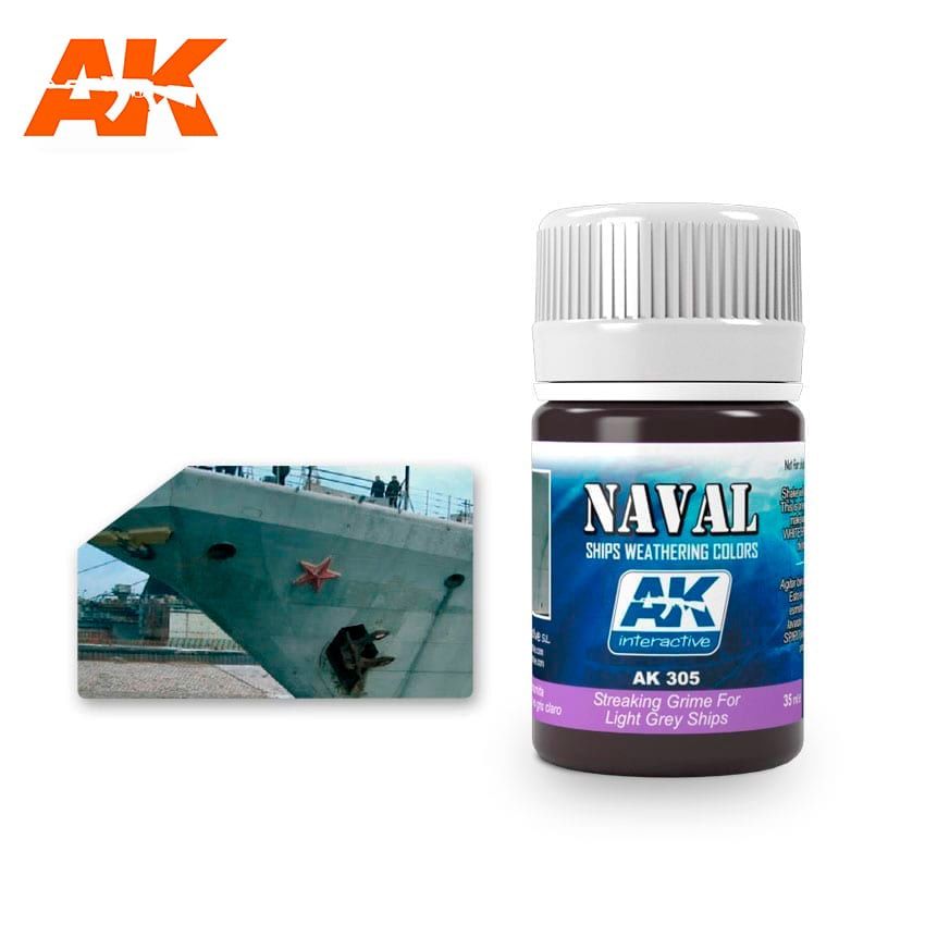 AK Interactive Streaking Grime For Light Grey Ships 305