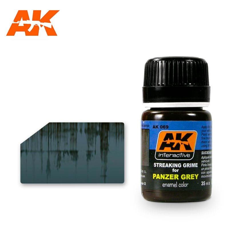 AK Interactive Streaking Grime For Panzer Grey Vehicles 069