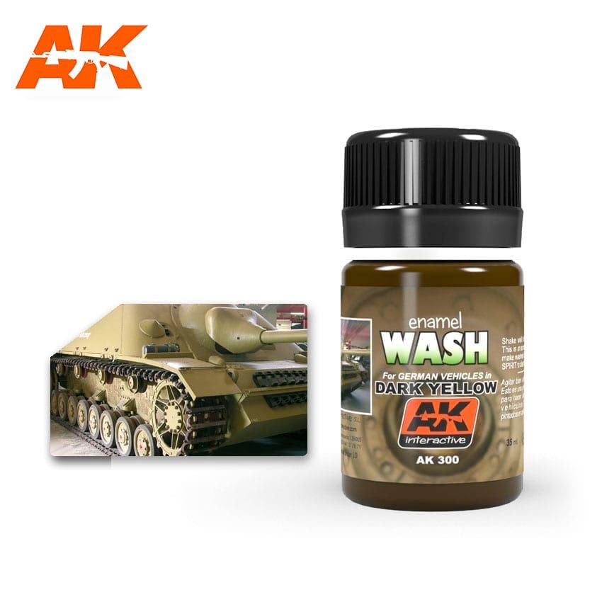 AK Interactive Wash For Dark Yellow Vehicles 300