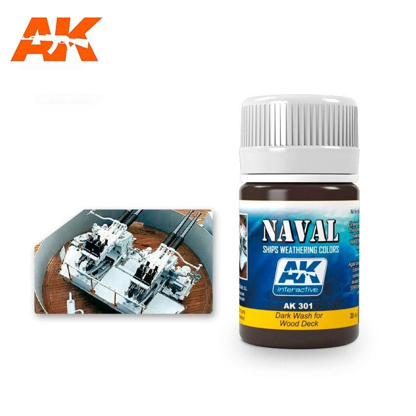 AK Interactive Dark Wash For Wood Decks 301