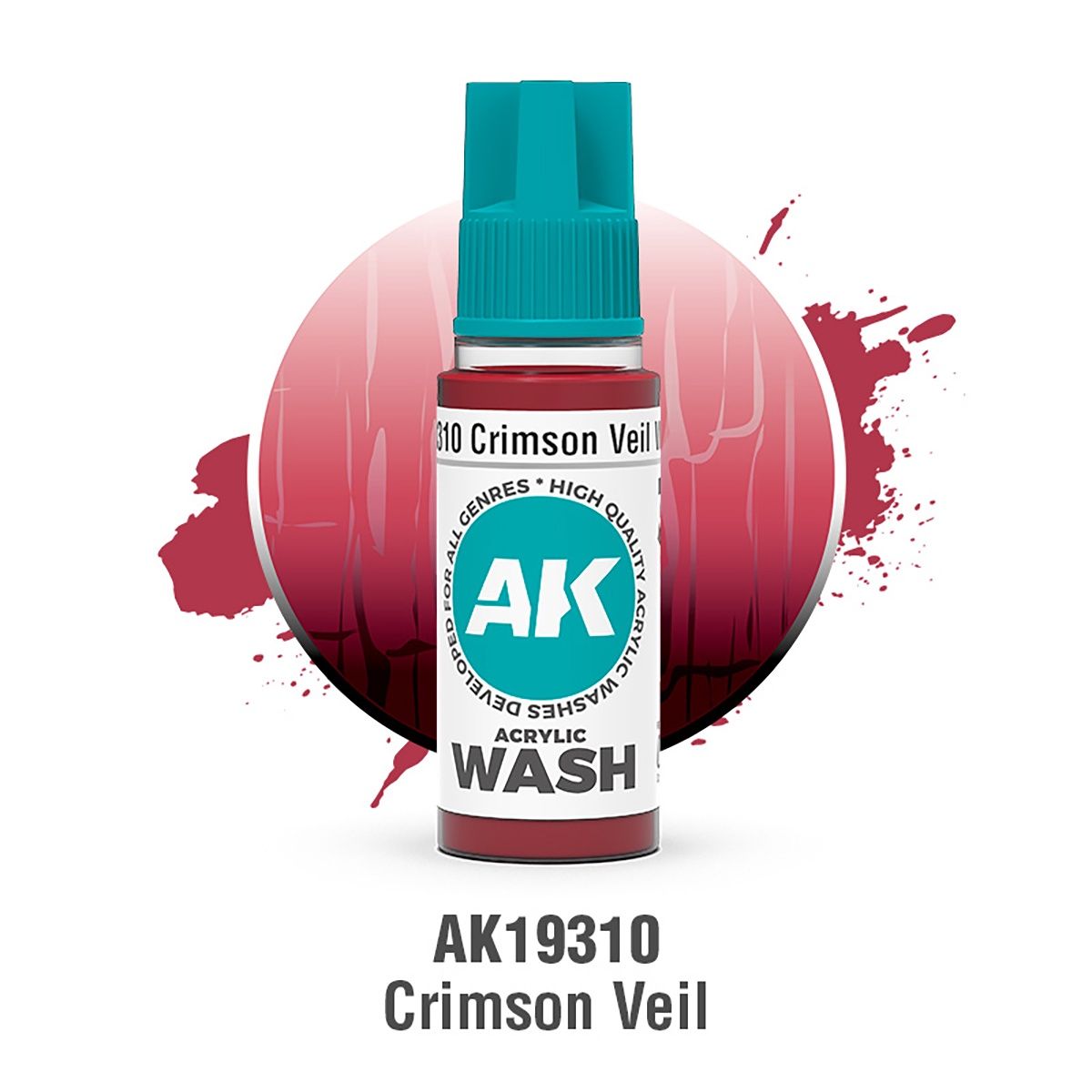 AK Interactive Acrylic Wash Crimson Veil 18ml 19310