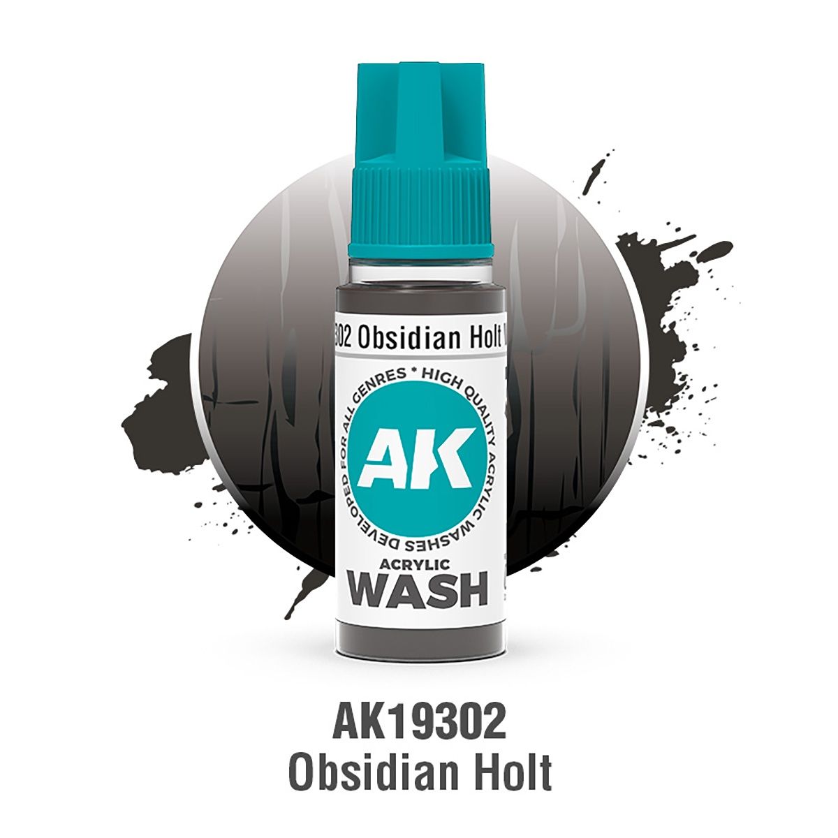 AK Interactive Acrylic Wash Obsidian Holt 18ml 19302