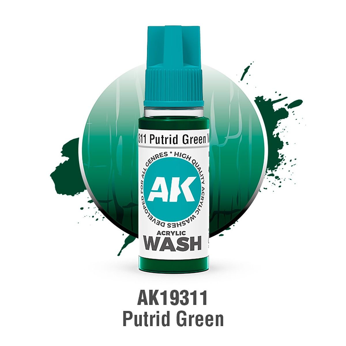 AK Interactive Acrylic Wash Putrid Green 18ml 19311
