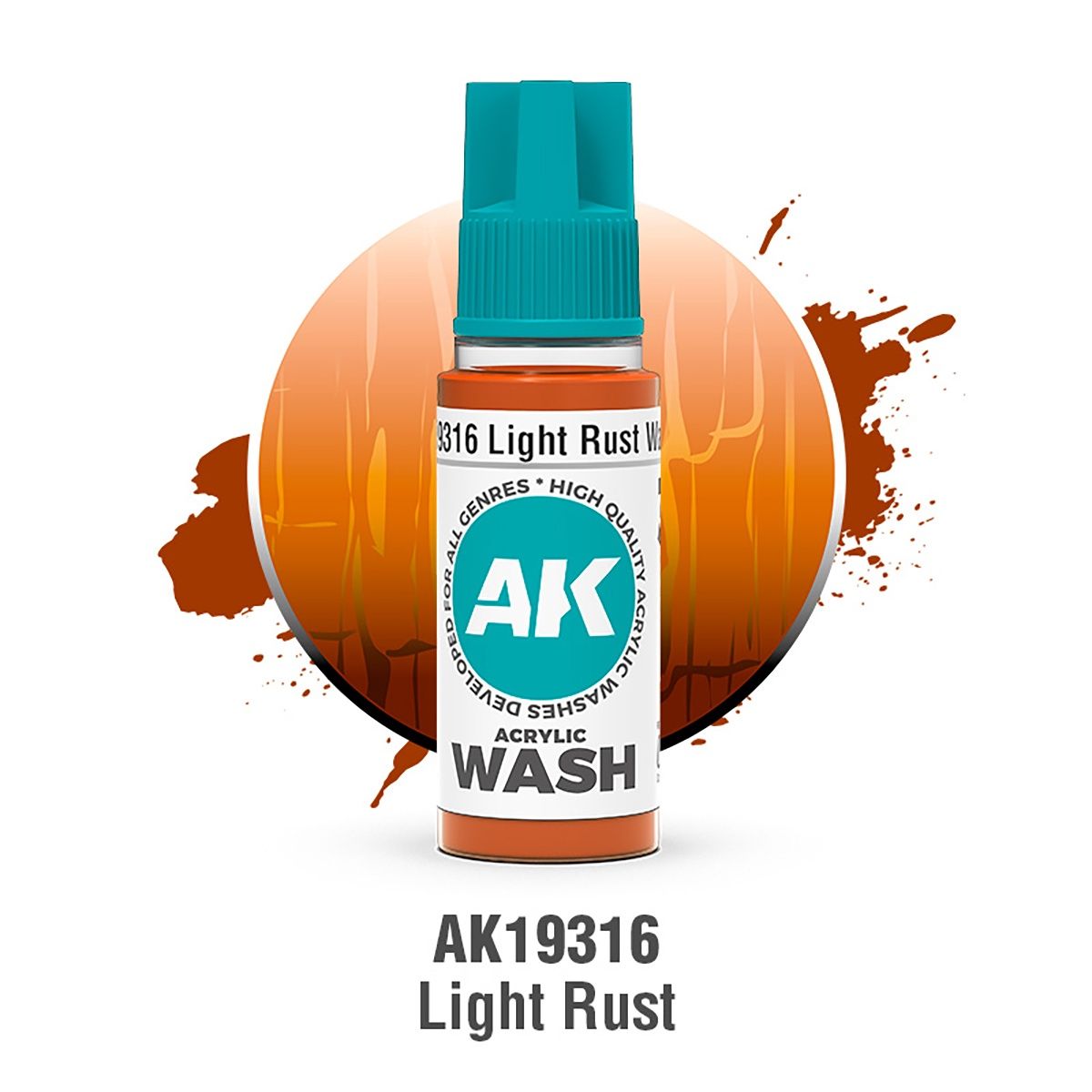 AK Interactive Acrylic Wash Light Rust 18ml 19316