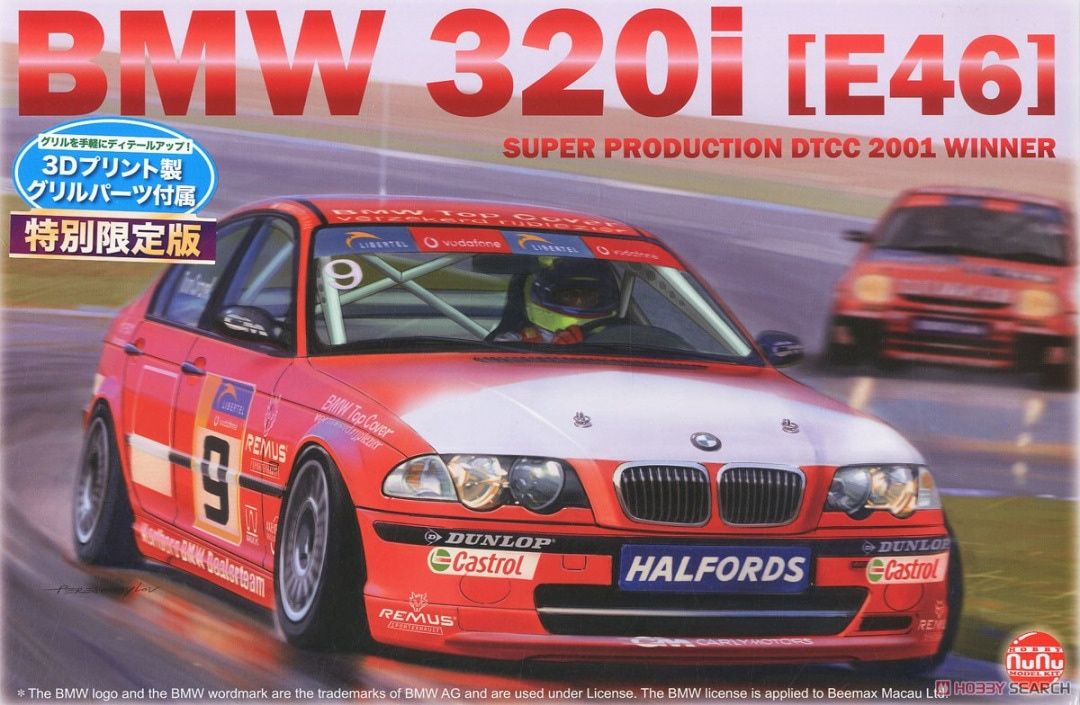 Platz 1/24 BMW 320i E46 DTCC 2001 Winner w/3D Grill Parts PN24007HE