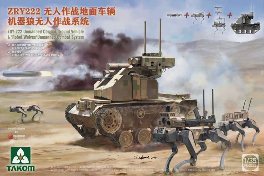 Takom 1/35 ZRY-222 Unmanned Combat Ground Vehicle with Robot Wolves 2223