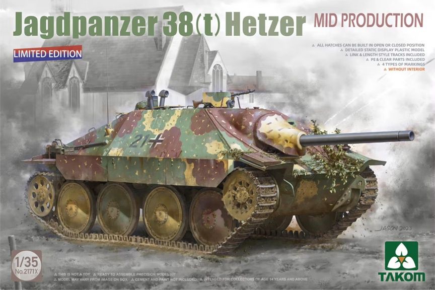 Takom 1/35 Jagdpanzer 38(t) Hetzer Mid Production Limited Edition (Without Interior) 2171X