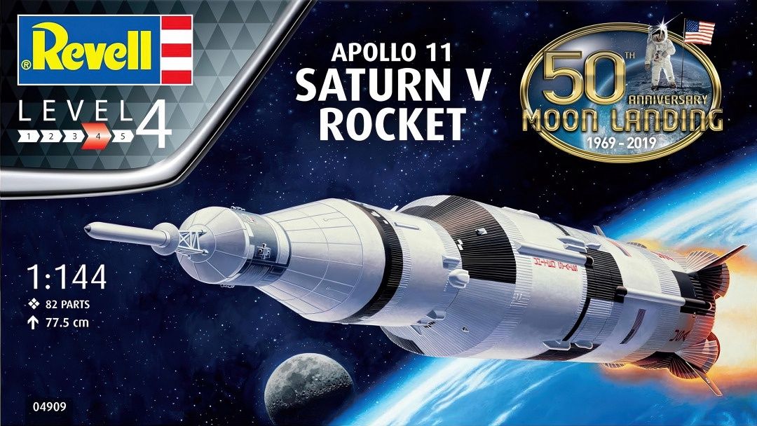Revell Germany 1/144 Apollo 11 Saturn V Rocket 50th Anniversary Moon Landing 1969-2019 04909