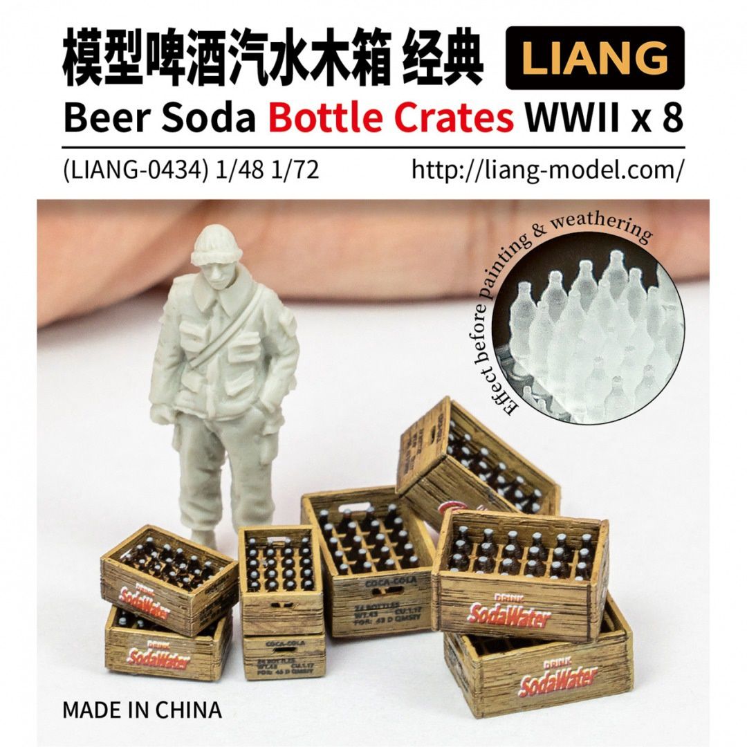 Liang Model  Beer Soda Bottle Crates WWII x8 0434