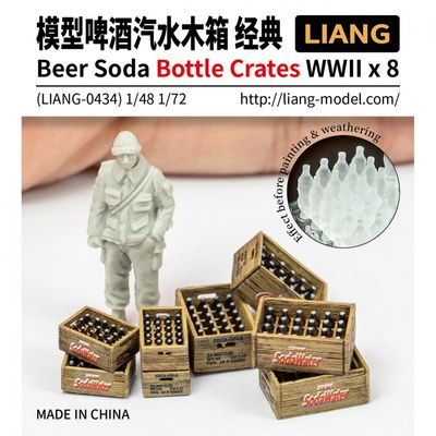 Liang Model  Beer Soda Bottle Crates WWII x8 0434